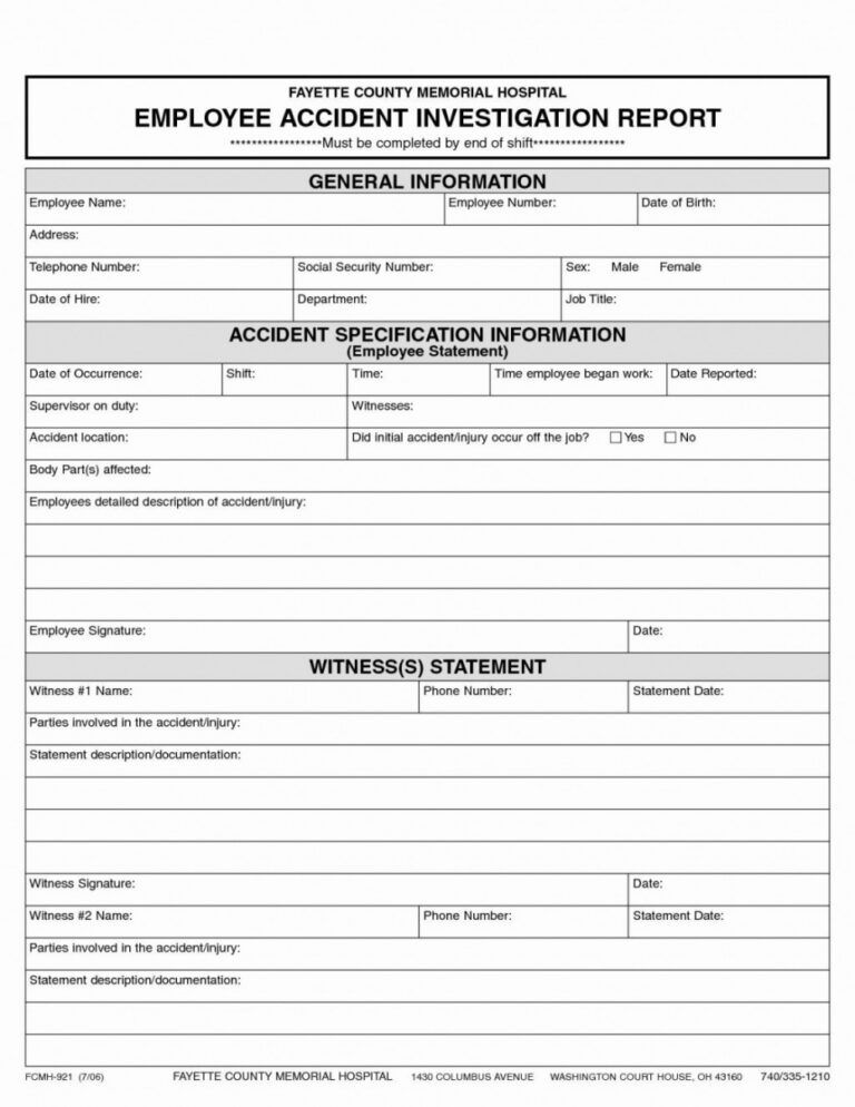 Editable Vehicle Incident Report Form Template Doc Sample ...