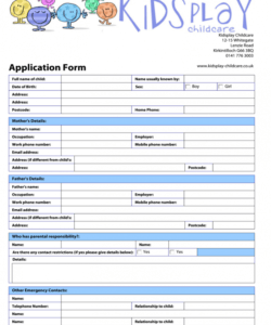 Emergency Contact Form Template For Daycare  Sample