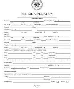 Free Apartment Rental Application Form Template Doc Example