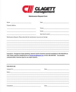 Free Building Maintenance Request Form Template Pdf