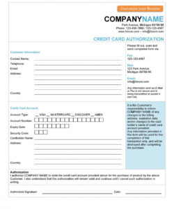 Free Credit Card Authorization Form Nj Template Pdf