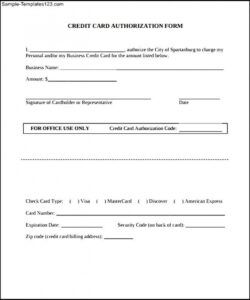 Free Credit Card Authorization Form Pdf Template