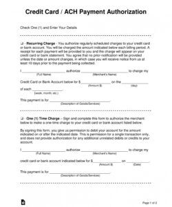 Free Credit Card Charge Authorization Form Template Pdf