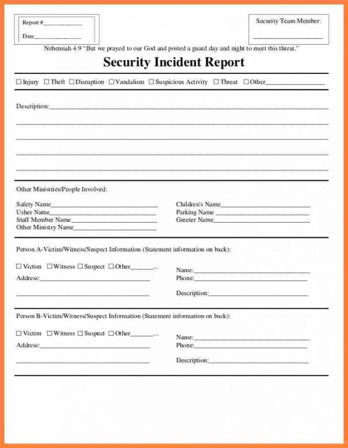 Free Critical Incident Report Form Template Doc Example