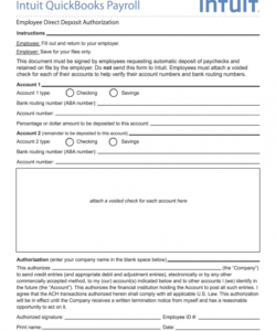Free Employee Direct Deposit Form Template Doc