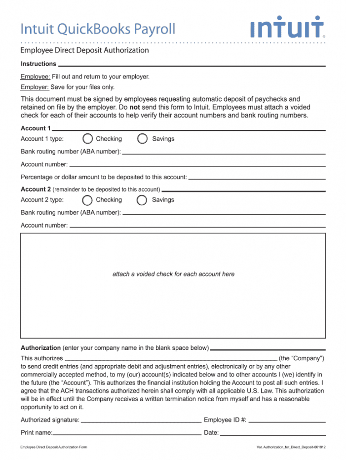 Free Employee Direct Deposit Form Template Doc