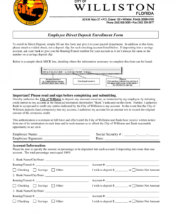Free Employee Direct Deposit Form Template Excel Example