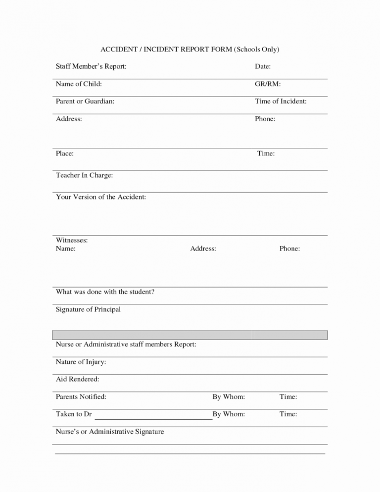 Free Fire Incident Report Form Template Word Sample 