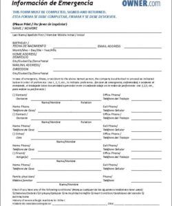 Free Home Emergency Contact Form Template Word Example