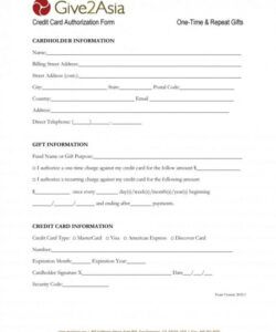 Free Hotel Credit Card Authorization Form Template Doc Example
