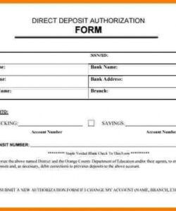 Free Payroll Direct Deposit Form Template