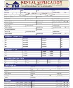 Free Printable Rental Application Form Template Pdf Example