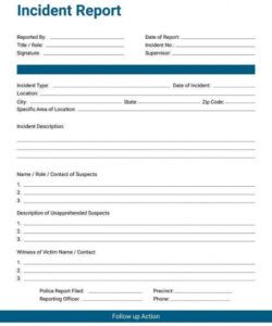 Free Security Incident Report Form Template Pdf