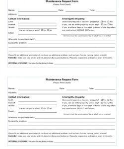 Maintenance Repair Request Form Template Doc