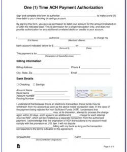 Printable Ach Direct Deposit Authorization Form Template Word Example