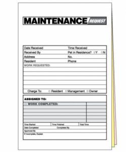Printable Appliance Repair Maintenance Request Form Template Printable Doc