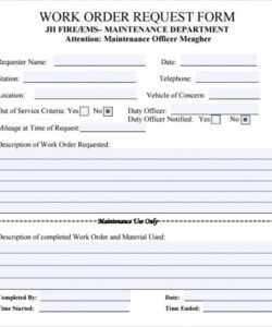 Printable Building Maintenance Request Form Template Word Example