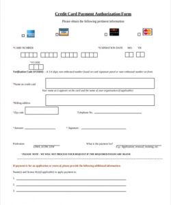 Printable Credit Card Authorization Form Template Pdf Sample