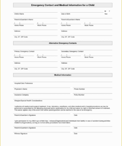 Printable Employee Emergency Contact Form Template Excel Sample