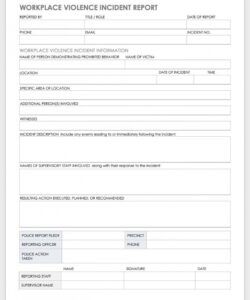 Printable Employee Incident Report Form Template Pdf