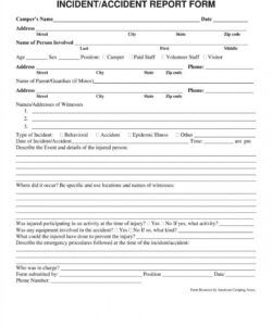 Printable Employee Incident Report Form Template Word