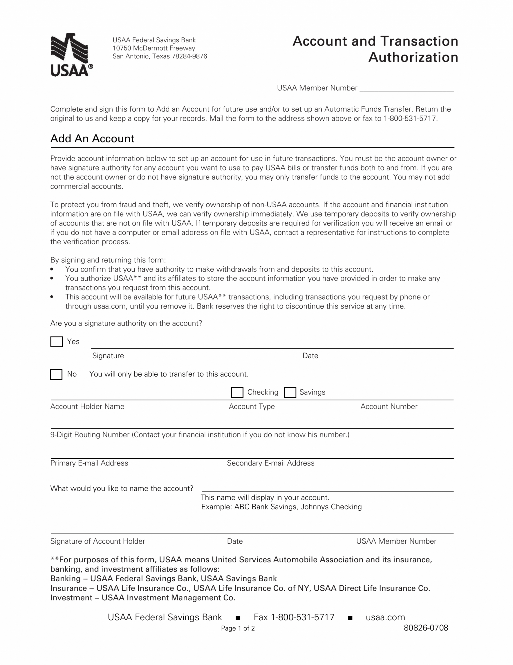 Printable Employees Direct Deposit Form Template
