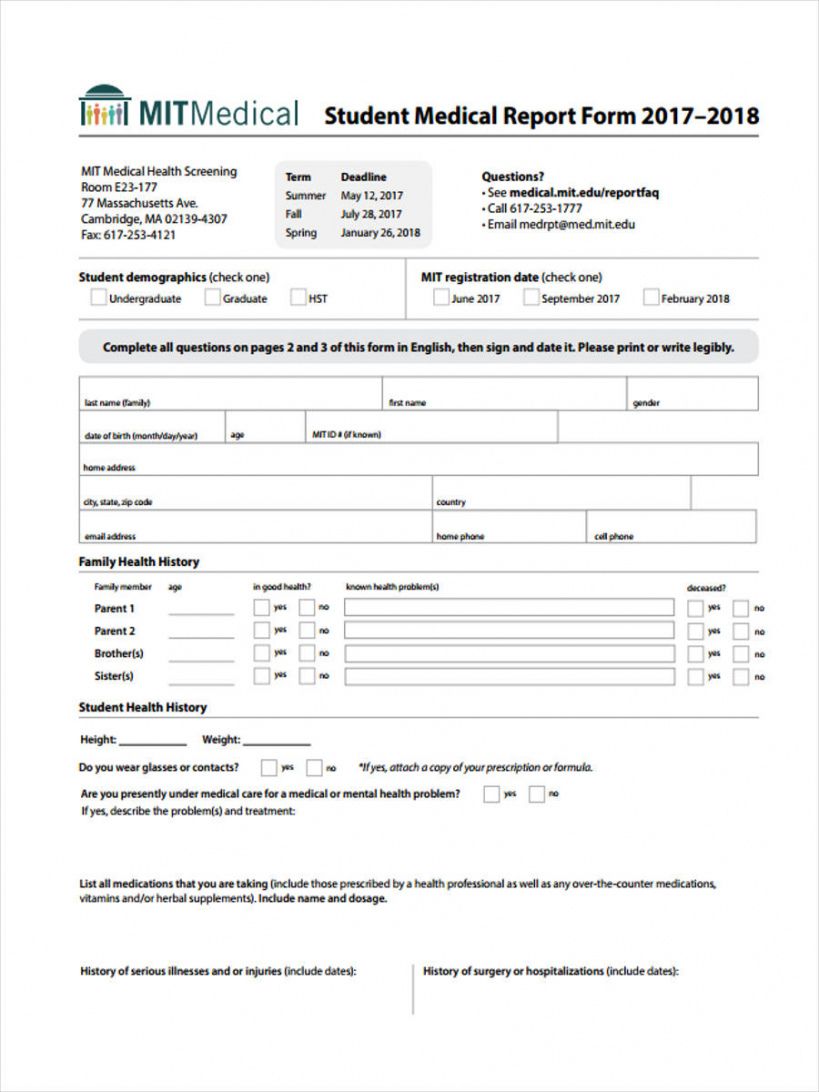 Printable Medical Incident Report Form Template Doc Sample