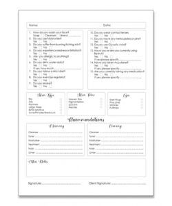 Printable Printable Facial Consultation Form Template Pdf