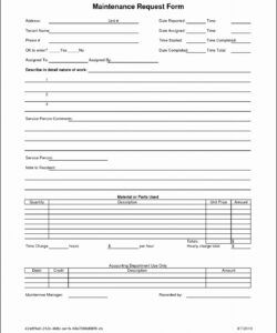 Printable Repair Maintenance Request Form Template Printable Excel Sample