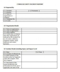 Printable Security Incident Report Form Template Word Example