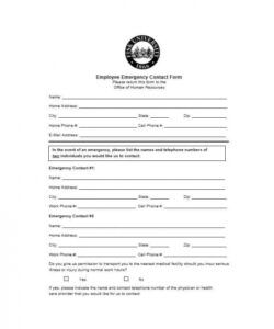 Printable Student Emergency Contact Form Template Word Sample