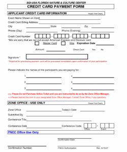 Professional Credit Card Authorization Form Pdf Template  Sample