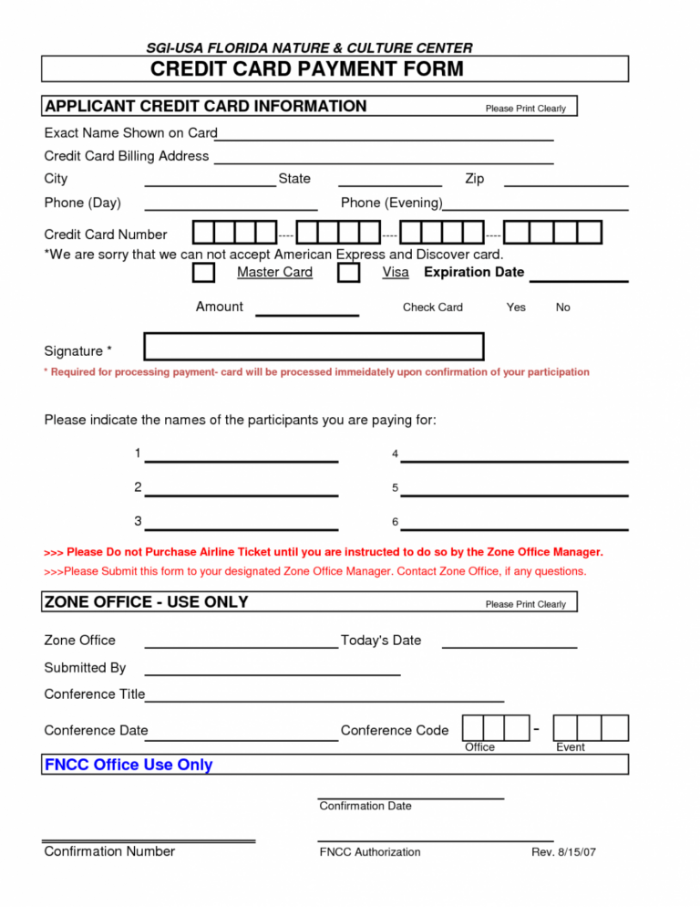 Professional Credit Card Authorization Form Pdf Template Sample Minasinternational 9853