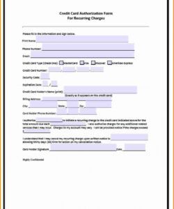 Professional Credit Card Authorization Form Template  Sample