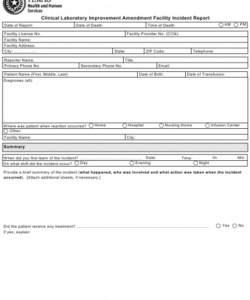 Professional Laboratory Incident Report Form Template Excel Example
