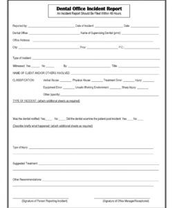 Professional Laboratory Incident Report Form Template  Sample