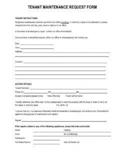 Professional Maintenance Service Request Form Template Doc