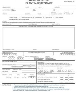 Professional Maintenance Service Request Form Template Word