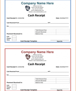 Professional Receipt Form Template Excel Sample
