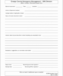 Professional Template Incident Accident Report Form