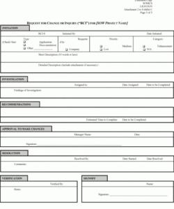 Project Initiation Request Form Template Word Sample