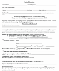 Records Request Form Template Pdf Sample