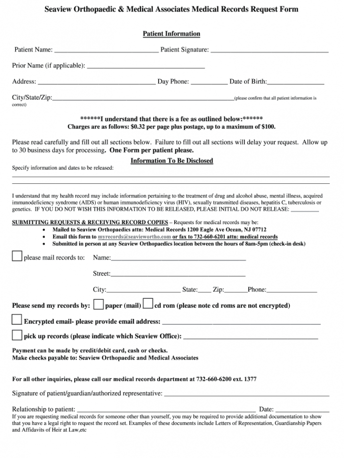 Records Request Form Template Pdf Sample