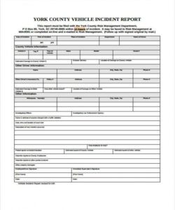 Vehicle Incident Report Form Template Doc Sample