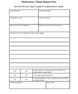 Best Apartment Maintenance Request Form Template Printable Doc Sample