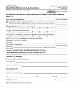 Best Business Credit Card Purchase Authorization Form Template