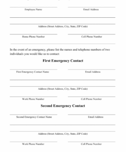Best Printable Emergency Contact Form Template Pdf Sample