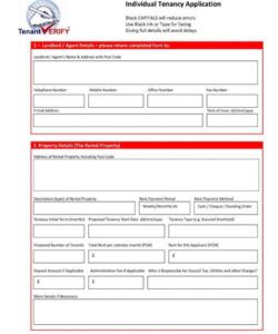 Best Template Rental Application Form For Pages