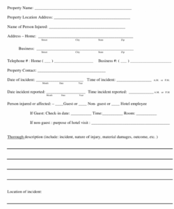 Costum Accident Incident Report Form Template Pdf Sample