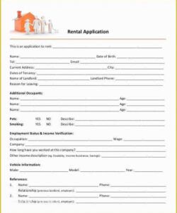 Costum Rental Credit Application Form Template